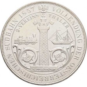 Rakouská a spolková měna, údobí let 1857 - 1892, 2 Tolar spolkový 1857 A - Jižní dráha - novo