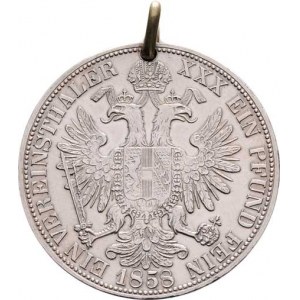 Rakouská a spolková měna, údobí let 1857 - 1892, Tolar spolkový 1858 A, 19.640g, s dírkou a z