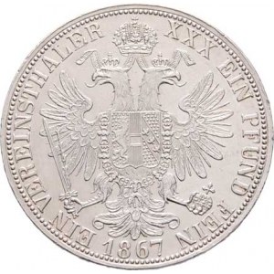 Rakouská a spolková měna, údobí let 1857 - 1892, Tolar spolkový 1867 A, 18.559g, nep.hr., vla