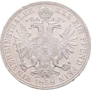 Rakouská a spolková měna, údobí let 1857 - 1892, Tolar spolkový 1858 B, 18.503g, hr., dr.škr.