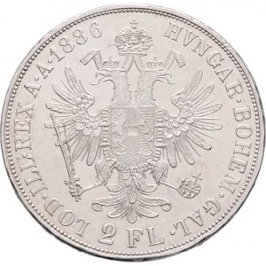 Rakouská a spolková měna, údobí let 1857 - 1892, 2 Zlatník 1886, 24.710g, nep.hr., nep.rysky,