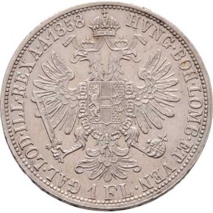 Rakouská a spolková měna, údobí let 1857 - 1892, Zlatník 1858 A, 12.371g, dr.hr., vlas.rysky,