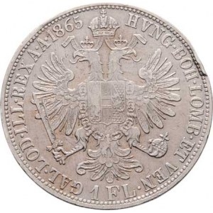 Rakouská a spolková měna, údobí let 1857 - 1892, Zlatník 1865 E, 12.287g, velká hrana, vlas.š
