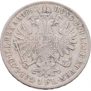 Rakouská a spolková měna, údobí let 1857 - 1892, Zlatník 1860 V, 12.223g, dr.hr., dr.rysky, s
