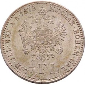 Rakouská a spolková měna, údobí let 1857 - 1892, 1/4 Zlatník 1873, 5.334g, nep.vada razidla,