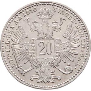 Rakouská a spolková měna, údobí let 1857 - 1892, 20 Krejcar 1870, 2.711g