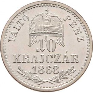 Rakouská a spolková měna, údobí let 1857 - 1892, 10 Krejcar 1868 KB - krátký opis - novoražba