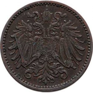 Korunová měna, údobí let 1892 - 1918, Haléř 1899, 1.671g, dr.rysky, skvrnky, patina     R!