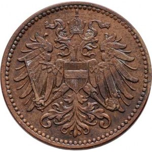 Korunová měna, údobí let 1892 - 1918, Haléř 1916 - nový znak, 1.698g, pěkná patina, téměř