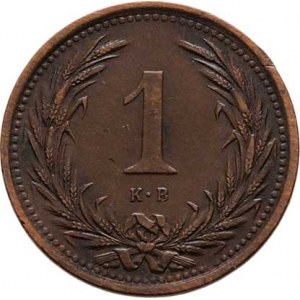 Korunová měna, údobí let 1892 - 1918, Haléř 1892 KB, 1.663g, nep.hr., nep.rysky, krásná