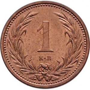 Korunová měna, údobí let 1892 - 1918, Haléř 1896 KB, 1.673g, dr.vada razidla            R!