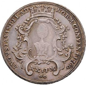 Augsburg, František I., 1745 - 1765, 1/2 Tolar 1760 - znak města pod korunou, KM.173,