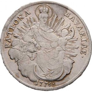 Bavorsko, Maximilian III. Josef, 1745 - 1777, Tolar 1776 - Madona, Mnichov, KM.519.1, Dav.195