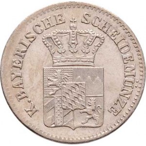 Bavorsko, Ludwig II., 1864 - 1886, 3 Krejcar 1868, KM.488 (Ag350, pouze 65.000 ks),
