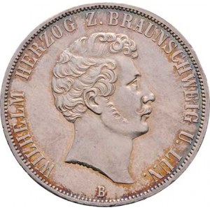 Braunschweig W., Wilhelm, 1831 - 1884, 2 Tolar spolkový 1856 B - 25 let vlády, KM.1149