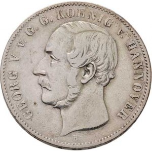 Hannover, Georg V., 1851 - 1866, Tolar 1853 B - říšský - výtěžkový, KM.220 (Ag750),
