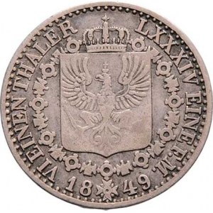 Prusko - král., Friedrich Wilhelm IV., 1840 - 1861, 1/6 Tolaru 1849 A, Berlín, KM.436.3 (Ag52