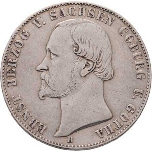 Sasko-Coburg-Gotha, Ernest II., 1844 - 1893, Tolar spolkový 1862 B, Cr.121 (Ag900, pouze 40.0