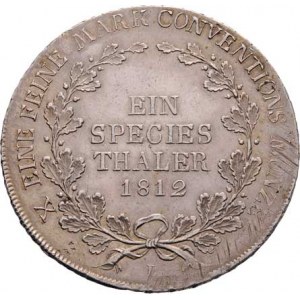 Schwarzburg - Rudolstadt, Friedrich Günter, 1807-1867, Tolar 1812 L, Cr.62 (Ag900, náklad neu