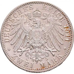 Bavorsko, Luitpold - princ regent, 2 Marka 1911 D - 90.narozeniny, KM.516 (Ag900),