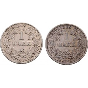 Německo - drobné ražby císařství, Marka 1904 G, 1906 F, KM.14 (Ag900), 5.462g, 5.537g,