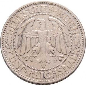 Německo - Výmarská republika, 1918 - 1933, 5 Marka 1928 A - dub, KM.56 (Ag500), 24.479g, dr.h