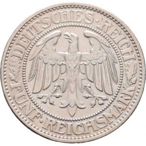 Německo - Výmarská republika, 1918 - 1933, 5 Marka 1931 A - dub, KM.56 (Ag500), 24.791g, dr.h