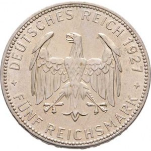 Německo - Výmarská republika, 1918 - 1933, 5 Marka 1927 F - Universita Tübingen, KM.55 (Ag500