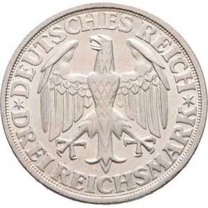 Německo - Výmarská republika, 1918 - 1933, 3 Marka 1928 D - Dinkelsbühl, KM.59 (Ag500, pouze