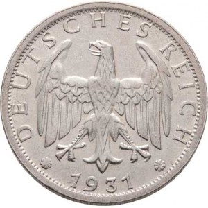 Německo - Výmarská republika, 1918 - 1933, 2 Marka 1931 D, KM.45 (Ag500), 10.044g, nep.hr.,