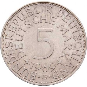 Německo - BRD, 1949 -, 5 Marka 1969 G, KM.112.1 (Ag625, 11.20g), nep.hr.,