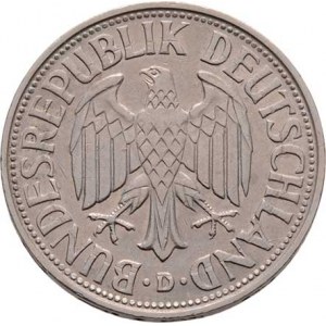 Německo - BRD, 1949 -, Marka 1955 D, KM.110 (CuNi), 5.458g, dr.hr.,