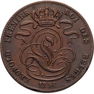 Belgie, Leopold I., 1831 - 1865, 5 Centimes 1856, KM.5.1 (měď), 9.599g, dr.hr.,