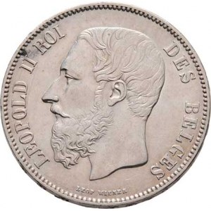 Belgie, Leopold II., 1865 - 1909, 5 Frank 1870, KM.24 (Ag900), 24.948g, nep.hr.,