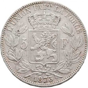 Belgie, Leopold II., 1865 - 1909, 5 Frank 1873, KM.24 (Ag900), 24.922g, nep.hr.,