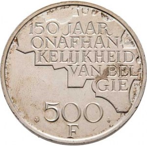 Belgie, Baudouin I., 1951 - 1991, 500 Frank 1980 - BELGIE - 150 let království, KM.162,