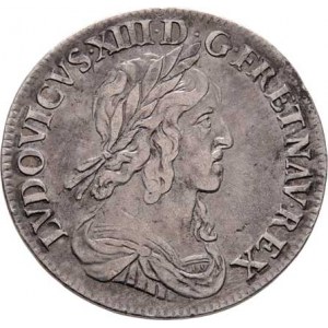 Francie, Ludvík XIII., 1610 - 1645, 1/4 Ecu 1643 A, Paříž, KM.134.1, 6.738g, nep.hr.,