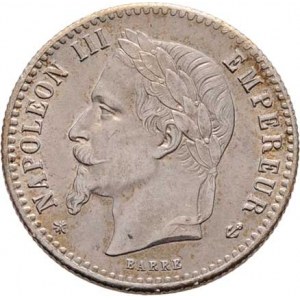 Francie, Napoleon III., 1852 - 1871, 50 Centimes 1864 A, Paříž, KM.814.1 (Ag900), 2.507g,