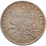 Francie, III.republika, 1871 - 1940, 2 Frank 1914 bz, 1915 bz, Paříž, KM.845.1 (Ag835),