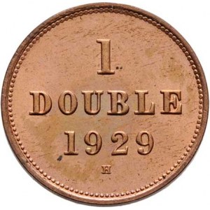 Guernsey, George V., 1910 - 1936, 1 Double 1929 H, KM.11 (bronz), 2.174g