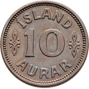 Island, Christian X., 1912 - 1944, 10 Aurar 1922 HCN-GJ, Kodaň, KM.1.1 (CuNi), 1.478g,