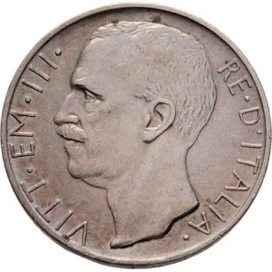 Itálie, Viktor Emanuel III., 1900 - 1946, 10 Lira 1927 R - nápis na hraně * FERT *, Řím,