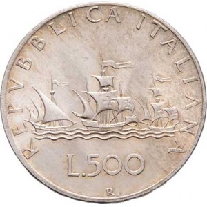 Itálie, republika, 1946 -, 500 Lira 1958 R, KM.98 (Ag835), 10.969g, nep.hr.,