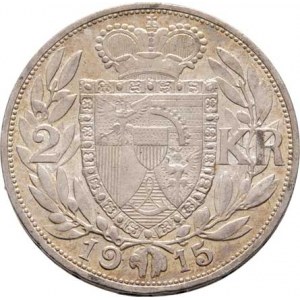 Liechtenstein, Johann II., 1858 - 1929, 2 Koruna 1915, Y.3 (Ag835, pouze 37.500 ks), 10.024g,