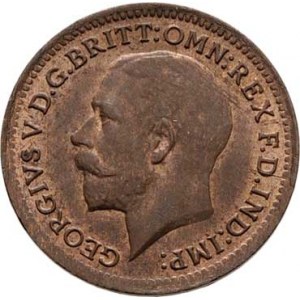 Malta, George V., 1910 - 1936, 1/3 Farthingu 1913, KM.823 (bronz), 0.932g, pěkná