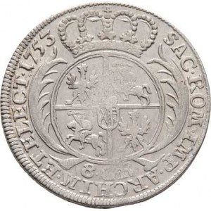 Polsko, August III. Saský, 1733 - 1763, 8 Groš 1753, bez označení minc., Kop.2119, KM.156,