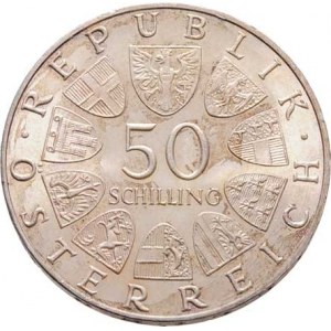 Rakousko - II. republika, 1945 -, 50 Šilink 1970 - Renner, KM.2909 (Ag900, 20.0g),
