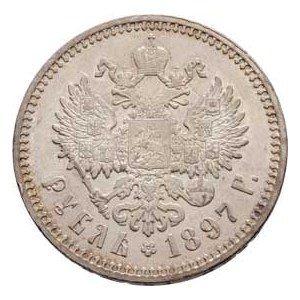 Rusko, Mikuláš II., 1894 - 1917, Rubl 1897 AG, Petrohrad, Y.59.3 (Ag900), 19.983g,
