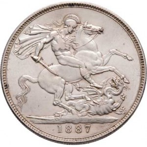 Velká Británie, Victoria, 1837 - 1901, Crown 1887, Londýn, SCBC.3921, KM.765 (Ag925),