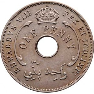 Britská západní Afrika, Edward VIII., 1936, Penny 1936, Londýn, KM.16 (CuNi), 9.507g, nep.hr.